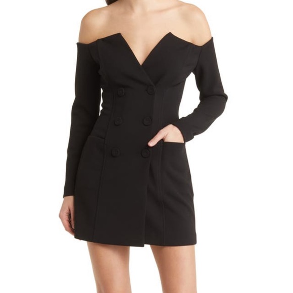 MISHA COLLECTION Hathaway Off The Shoulder Long Sleeve Blazer